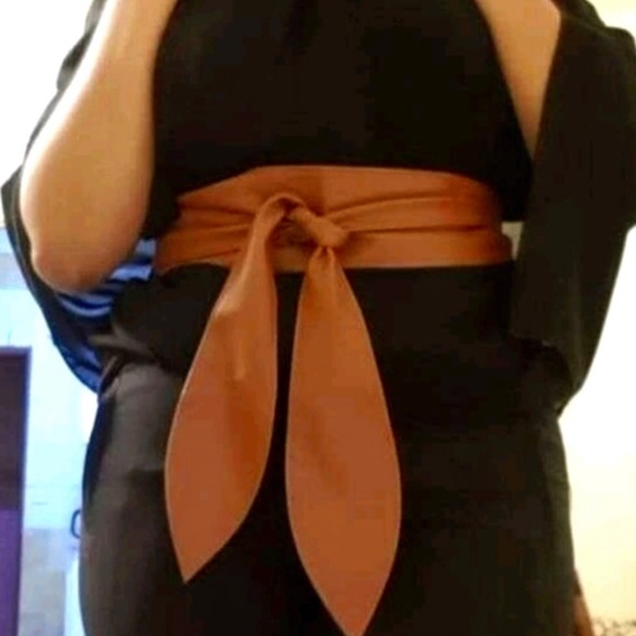 New Vegan Leather Smooth Coffee Wrap Corset Belt - Picture 13 of 16